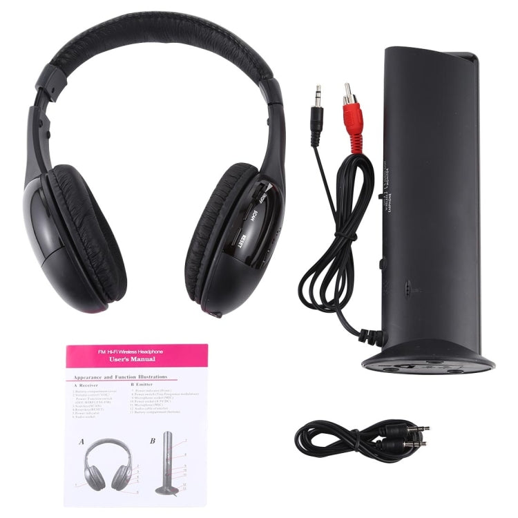 MH2001 Hi-Fi 5 in 1 Receiver + Emitter Wireless Headphone(Black) - Headset & Headphone by PMC TechLife | Online Shopping South Africa | PMC TechLife