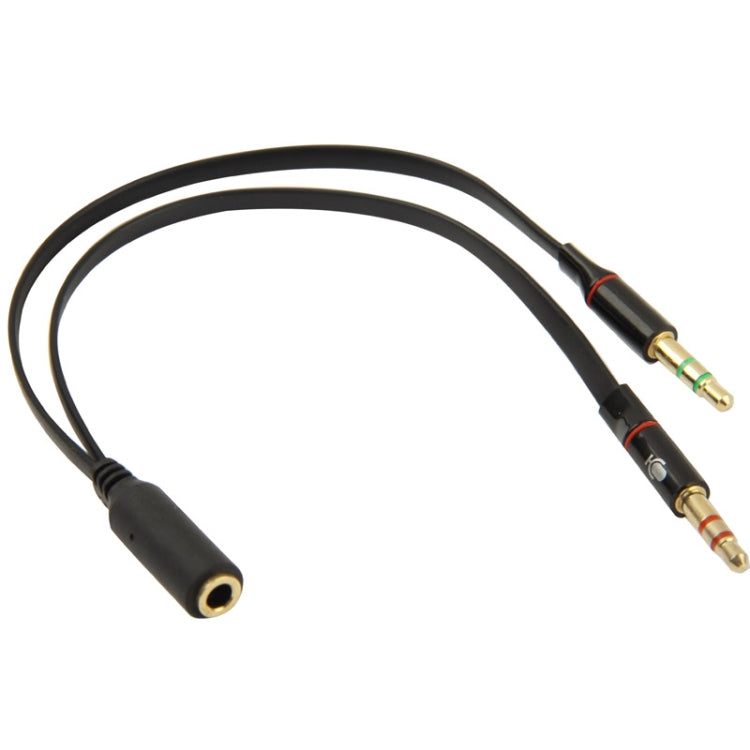 3.5mm female to 3.5mm Male Microphone Jack + 3.5mm Male Earphone Jack Adapter Cable(Black) - Audio Adapter by PMC TechLife | Online Shopping South Africa | PMC TechLife