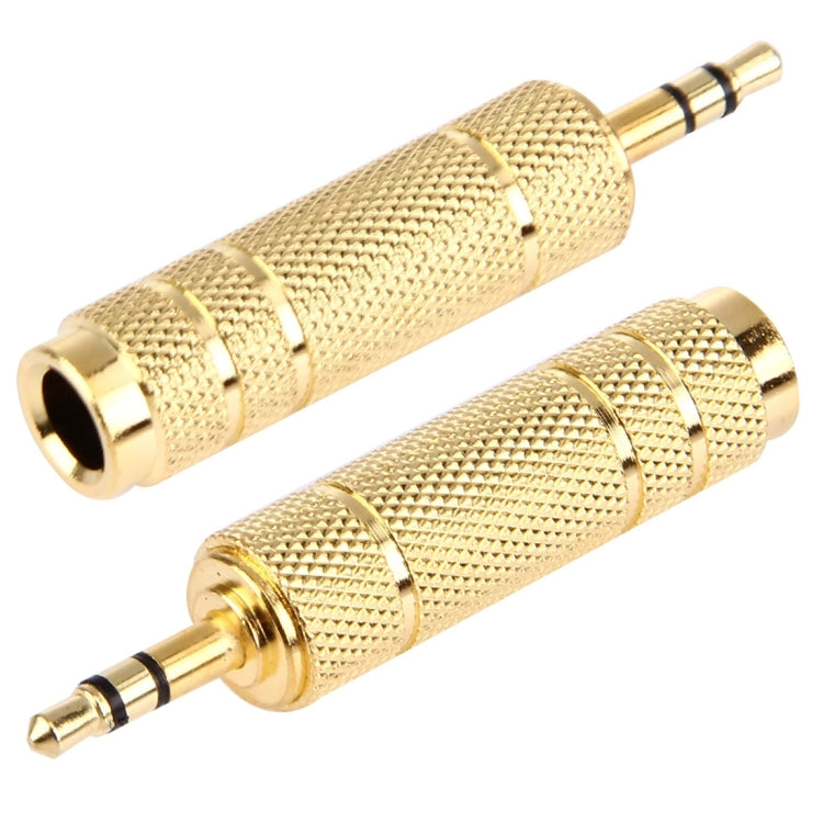 Gold Plated 3.5mm Plug to 6.35mm Stereo Jack Adaptor Socket Adapter - Audio Adapter by PMC TechLife | Online Shopping South Africa | PMC TechLife