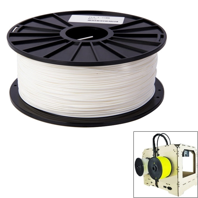 ABS 1.75 mm Color Series 3D Printer Filaments, about 395m(White) - free shipping - PMC TechLife - Order now!