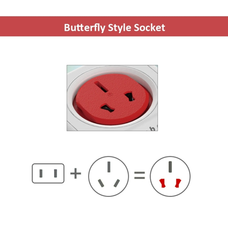 PowerCube 10A Universal Wall Adapter Power Socket with 5 US / AU Sockets for Home Office, AU Plug, Random Color Delivery - Extension Socket by PMC TechLife | Online Shopping South Africa | PMC TechLife | Buy Now Pay Later Mobicred