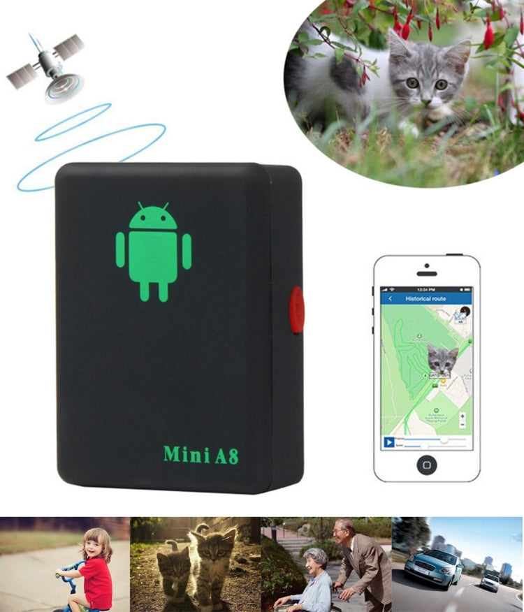 TRACKER Mini A8 Real Time 4 Bands Global Locator GSM/GPRS Tracker Tracking Device for Personal(Black) - Personal Tracker by PMC TechLife | Online Shopping South Africa | PMC TechLife | Buy Now Pay Later Mobicred