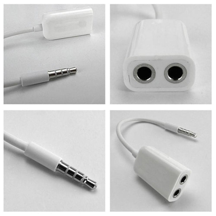 Aux Audio Cable 3.5mm to 2 x Female Splitter Adapter, Compatible with Phones, Tablets, Headphones, MP3 Player, Car/Home Stereo & More(White) - free shipping - PMC TechLife - Order now!