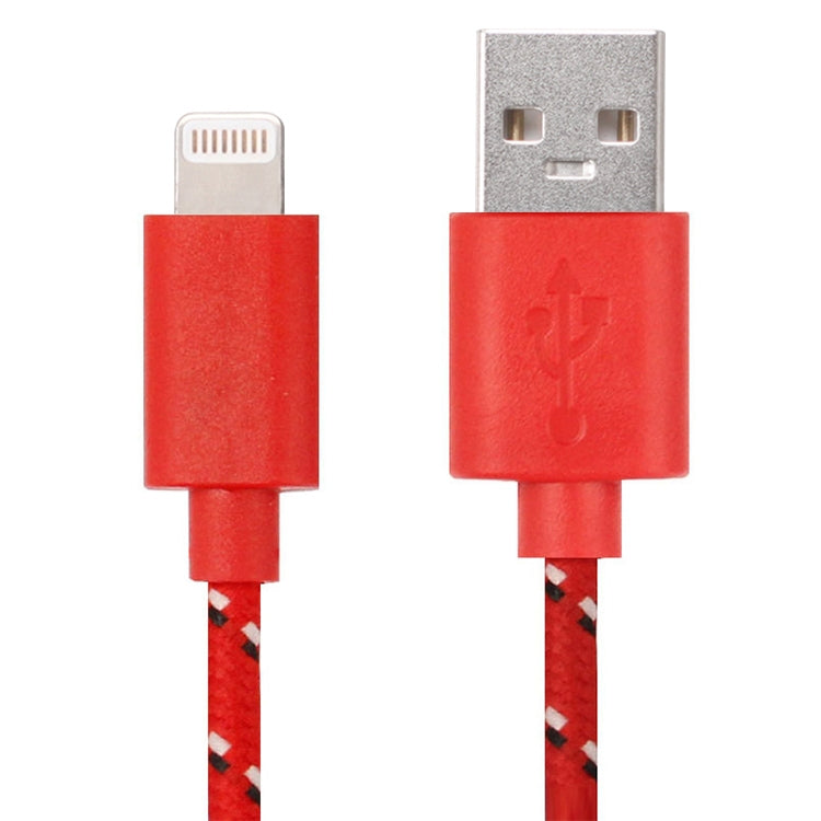 1m Nylon Netting USB Data Transfer Charging Cable For iPhone, iPad, Compatible with up to iOS 15.5(Red) - free shipping - PMC Jewellery - Order now!