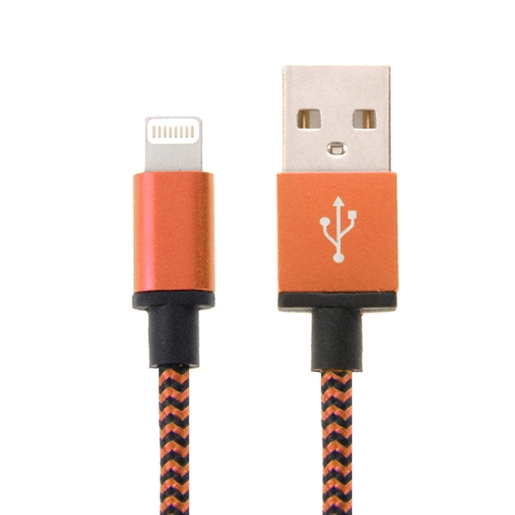 2m Woven Style 8 Pin to USB Sync Data / Charging Cable(Orange) - free shipping - PMC Jewellery - Order now!