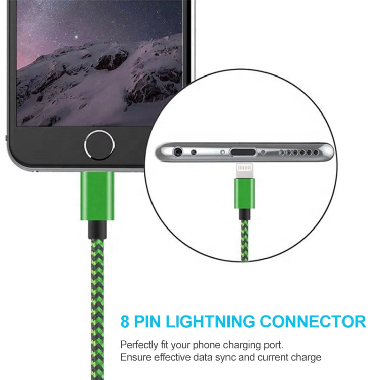 2m Woven Style 8 Pin to USB Sync Data / Charging Cable(Blue) - free shipping - PMC Jewellery - Order now!