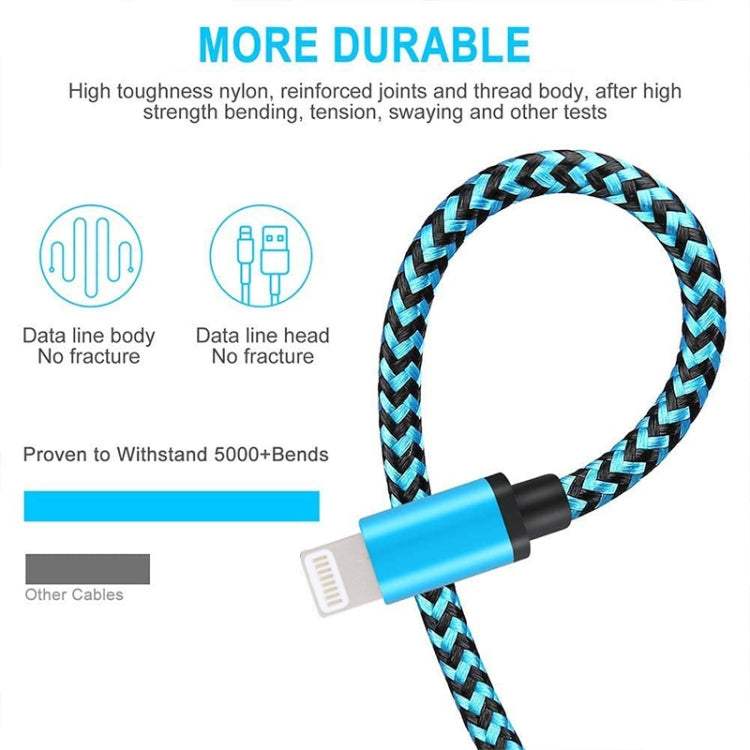 2m Woven Style 8 Pin to USB Sync Data / Charging Cable(Magenta) - free shipping - PMC Jewellery - Order now!