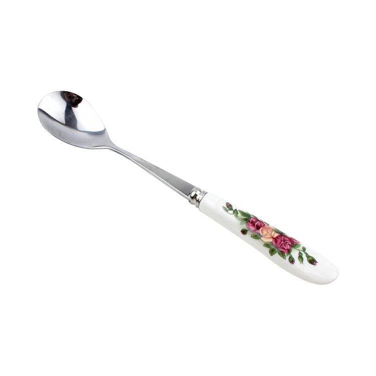 Ceramic Handle Stainless Steel Spoon + Fork Set - Cutlery Sets by PMC TechLife | Online Shopping South Africa | PMC TechLife | Buy Now Pay Later Mobicred