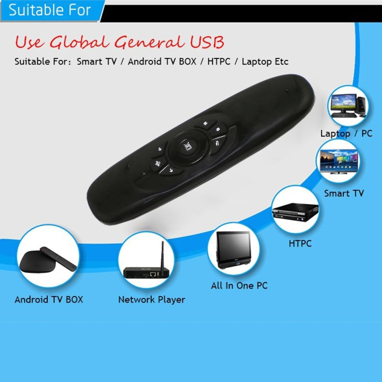 C120 T10 Fly Air Mouse 2.4GHz Rechargeable Wireless Keyboard Remote Control for Android TV Box / PC - MINI PC Accessories & Gadgets by PMC Jewellery | Online Shopping South Africa | PMC Jewellery | Buy Now Pay Later Mobicred