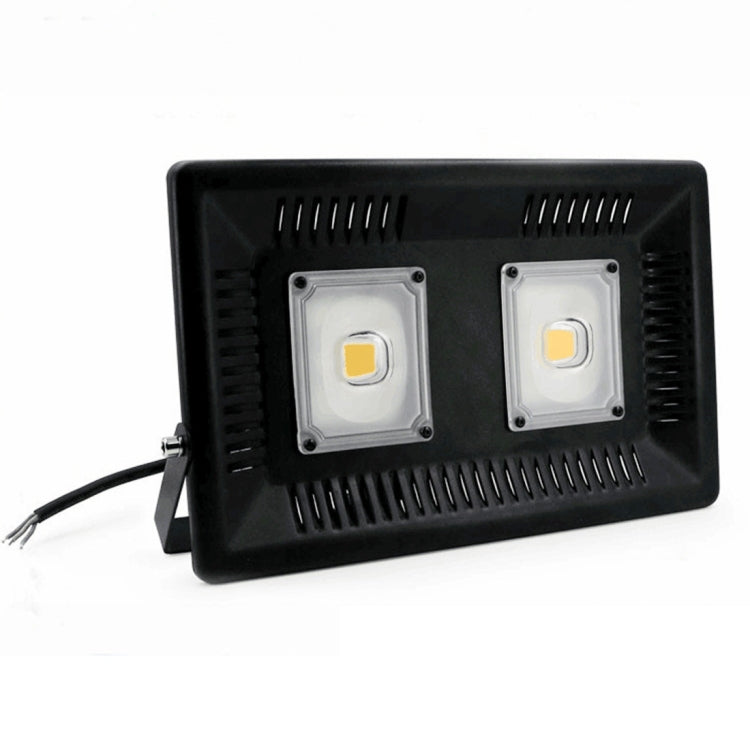 100W Waterproof LED Floodlight Lamp, 2 x 48 LED SMD 2835, Luminous Flux: > 8000LM, PF > 0.9, RA > 80, AC 90-140V(Warm White) - Floodlights by PMC Jewellery | Online Shopping South Africa | PMC Jewellery | Buy Now Pay Later Mobicred