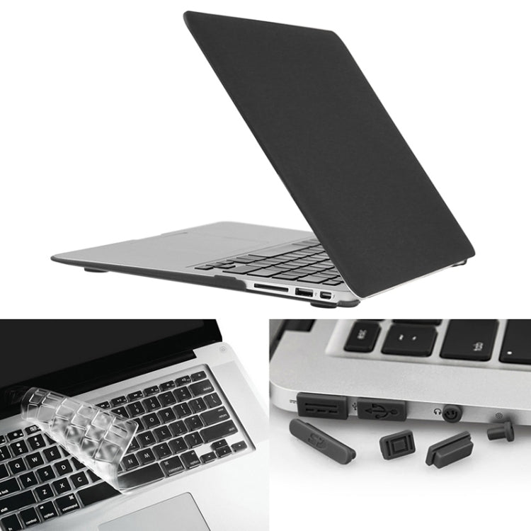 ENKAY for Macbook Air 13.3 inch (US Version) / A1369 / A1466 Hat-Prince 3 in 1 Frosted Hard Shell Plastic Protective Case with Keyboard Guard & Port Dust Plug(Black) - free shipping - PMC Jewellery - Order now!
