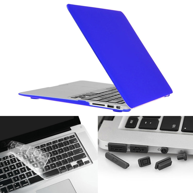 ENKAY for Macbook Air 13.3 inch (US Version) / A1369 / A1466 Hat-Prince 3 in 1 Frosted Hard Shell Plastic Protective Case with Keyboard Guard & Port Dust Plug(Dark Blue) - free shipping - PMC Jewellery - Order now!