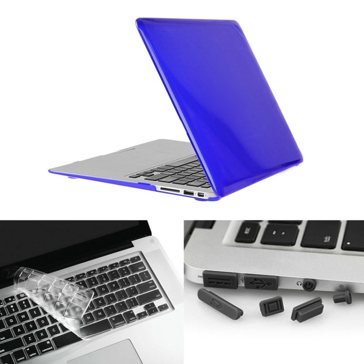 ENKAY for Macbook Air 13.3 inch (US Version) / A1369 / A1466 Hat-Prince 3 in 1 Crystal Hard Shell Plastic Protective Case with Keyboard Guard & Port Dust Plug(Dark Blue) - free shipping - PMC Jewellery - Order now!