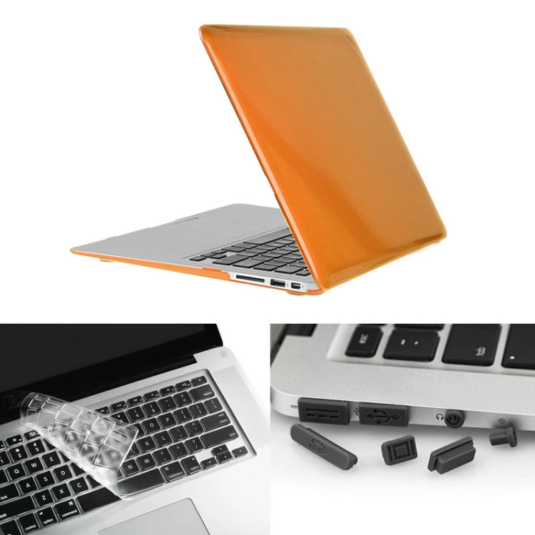 ENKAY for Macbook Air 13.3 inch (US Version) / A1369 / A1466 Hat-Prince 3 in 1 Crystal Hard Shell Plastic Protective Case with Keyboard Guard & Port Dust Plug(Orange) - free shipping - PMC Jewellery - Order now!