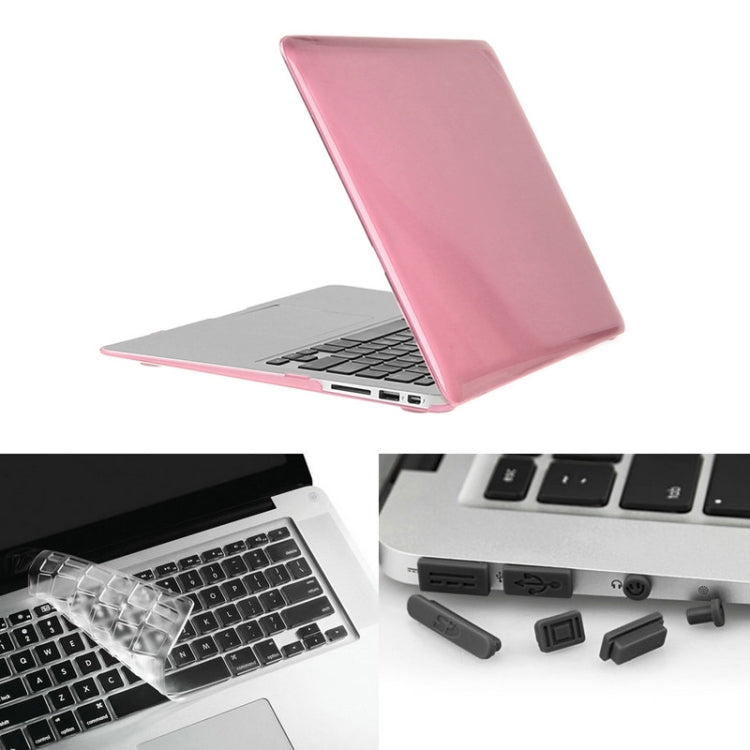 ENKAY for Macbook Air 13.3 inch (US Version) / A1369 / A1466 Hat-Prince 3 in 1 Crystal Hard Shell Plastic Protective Case with Keyboard Guard & Port Dust Plug(Pink) - free shipping - PMC Jewellery - Order now!