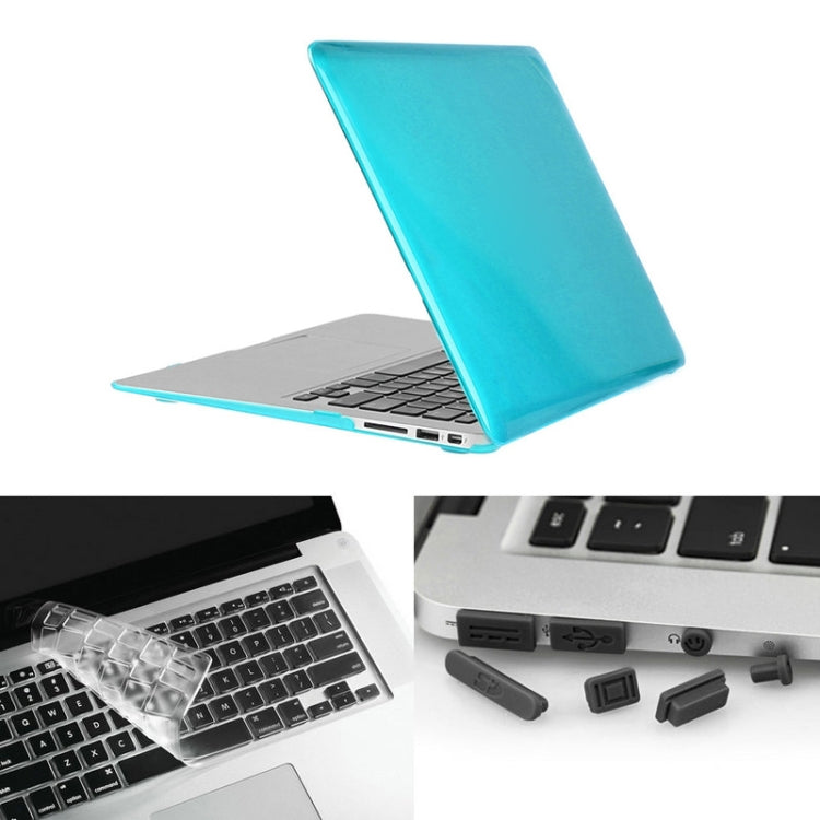 ENKAY for Macbook Air 13.3 inch (US Version) / A1369 / A1466 Hat-Prince 3 in 1 Crystal Hard Shell Plastic Protective Case with Keyboard Guard & Port Dust Plug(Blue) - free shipping - PMC Jewellery - Order now!