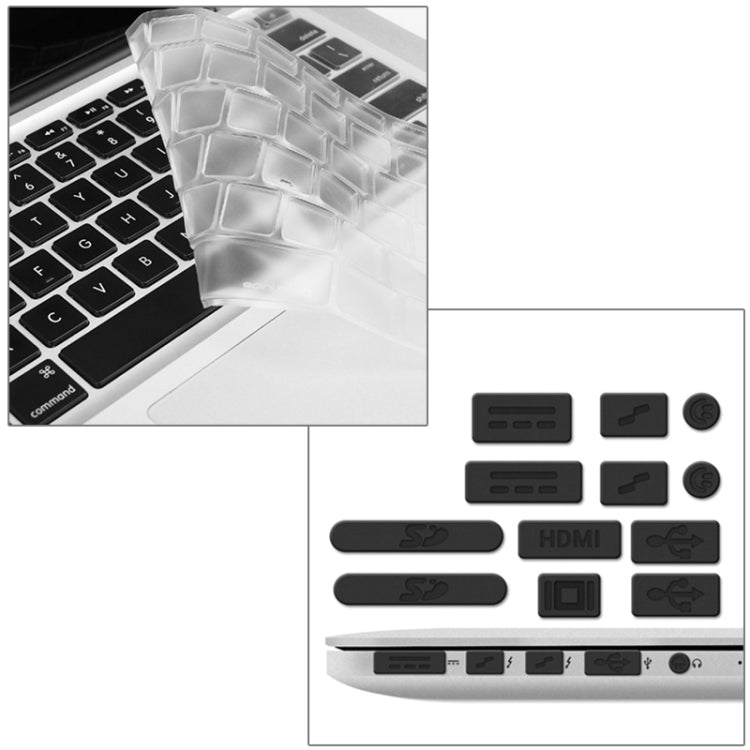 ENKAY for Macbook Pro Retina 15.4 inch (US Version) / A1398 Hat-Prince 3 in 1 Crystal Hard Shell Plastic Protective Case with Keyboard Guard & Port Dust Plug(Grey) - free shipping - PMC Jewellery - Order now!