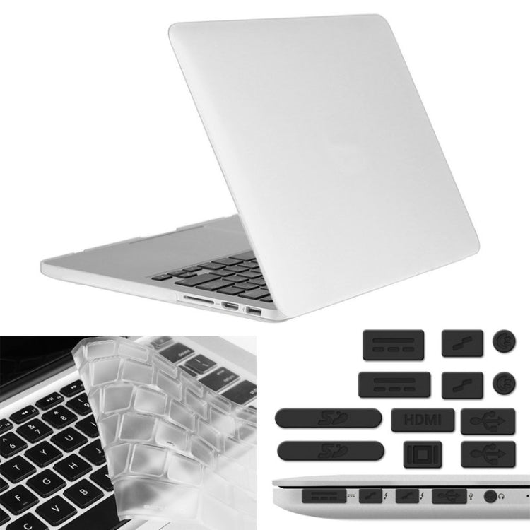 ENKAY for Macbook Pro Retina 13.3 inch (US Version) / A1425 / A1502 Hat-Prince 3 in 1 Frosted Hard Shell Plastic Protective Case with Keyboard Guard & Port Dust Plug(White) - free shipping - PMC Jewellery - Order now!
