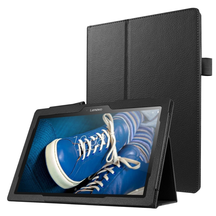 Litchi Texture Horizontal Flip Solid Color Leather Case with Holder for Lenovo TAB 2 A10-30 X30F & TAB 2 A10-70F, 10.1 inch(Black) - Lenovo by PMC TechLife | Online Shopping South Africa | PMC TechLife | Buy Now Pay Later Mobicred
