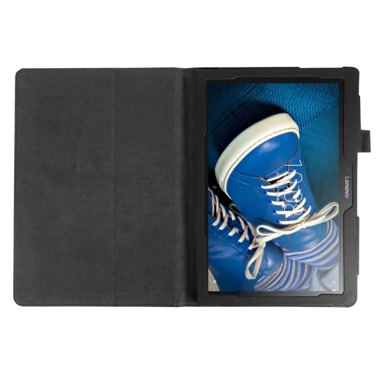 Litchi Texture Horizontal Flip Solid Color Leather Case with Holder for Lenovo TAB 2 A10-30 X30F & TAB 2 A10-70F, 10.1 inch(Black) - Lenovo by PMC TechLife | Online Shopping South Africa | PMC TechLife | Buy Now Pay Later Mobicred