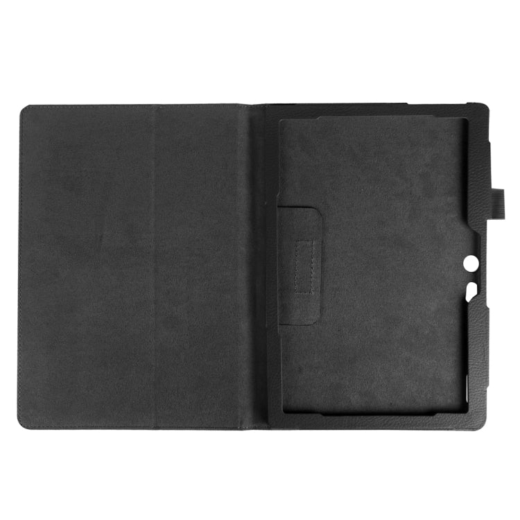 Litchi Texture Horizontal Flip Solid Color Leather Case with Holder for Lenovo TAB 2 A10-30 X30F & TAB 2 A10-70F, 10.1 inch(Black) - Lenovo by PMC TechLife | Online Shopping South Africa | PMC TechLife | Buy Now Pay Later Mobicred