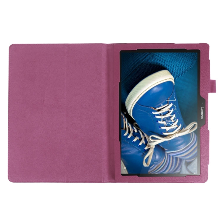 Litchi Texture Horizontal Flip Solid Color Leather Case with Holder for Lenovo TAB 2 A10-30 X30F & TAB 2 A10-70F, 10.1 inch(Purple) - Lenovo by PMC TechLife | Online Shopping South Africa | PMC TechLife