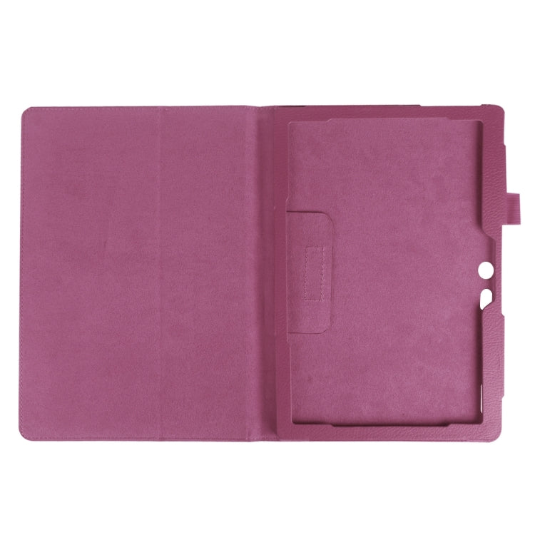 Litchi Texture Horizontal Flip Solid Color Leather Case with Holder for Lenovo TAB 2 A10-30 X30F & TAB 2 A10-70F, 10.1 inch(Purple) - Lenovo by PMC TechLife | Online Shopping South Africa | PMC TechLife