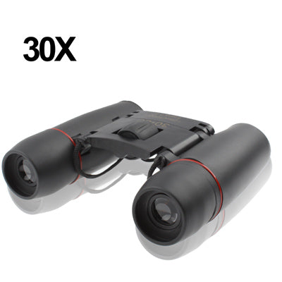 Mini Folded Field 7.2 Degree 126m / 1000m 30 x 60mm Red Multi-Coated Day Vision Outdoor Telescope Binoculars(Black) - Binoculars by PMC TechLife | Online Shopping South Africa | PMC TechLife | Buy Now Pay Later Mobicred