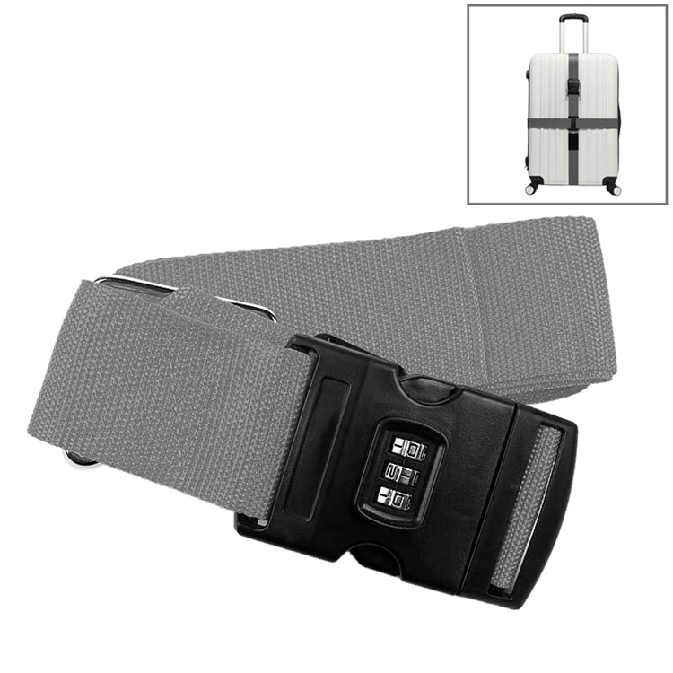 Luggage Strap Cross Belt Adjustable Packing Band Belt Strap with Password Lock for Luggage Travel Suitcase(Grey) - Tapes & Ropes by PMC TechLife | Online Shopping South Africa | PMC TechLife | Buy Now Pay Later Mobicred