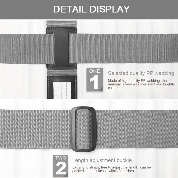 Luggage Strap Cross Belt Adjustable Packing Band Belt Strap with Password Lock for Luggage Travel Suitcase(Grey) - Tapes & Ropes by PMC TechLife | Online Shopping South Africa | PMC TechLife | Buy Now Pay Later Mobicred