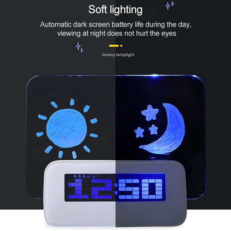 Multifunction LCD Digital Alarm Clock Thermometer + 4-Port USB HUB + Message Board with Blue or Green LCD backlight(White) - Message Boards by PMC TechLife | Online Shopping South Africa | PMC TechLife | Buy Now Pay Later Mobicred