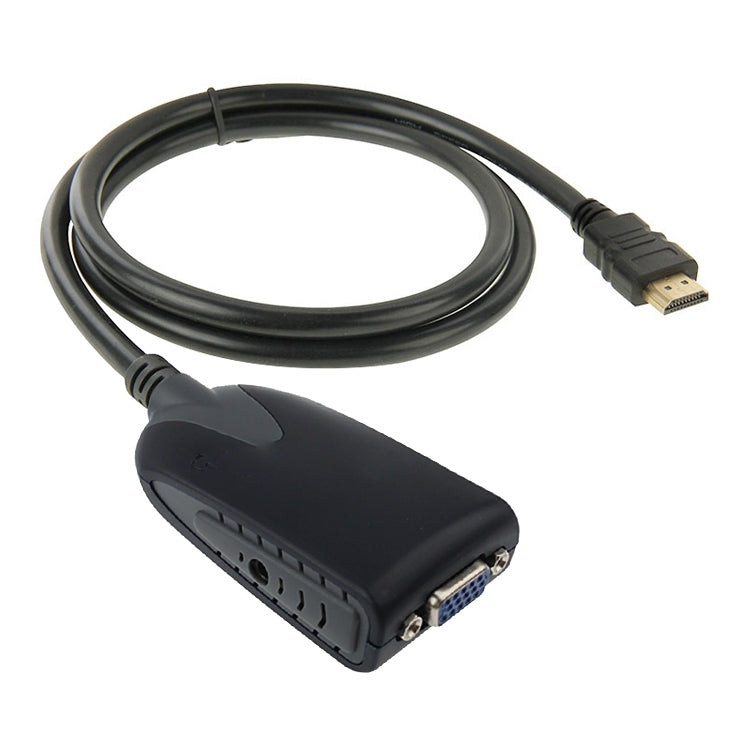 HDMI Male to VGA Female Adapter With Audio Cable(Black) - Cable by PMC Jewellery | Online Shopping South Africa | PMC Jewellery | Buy Now Pay Later Mobicred