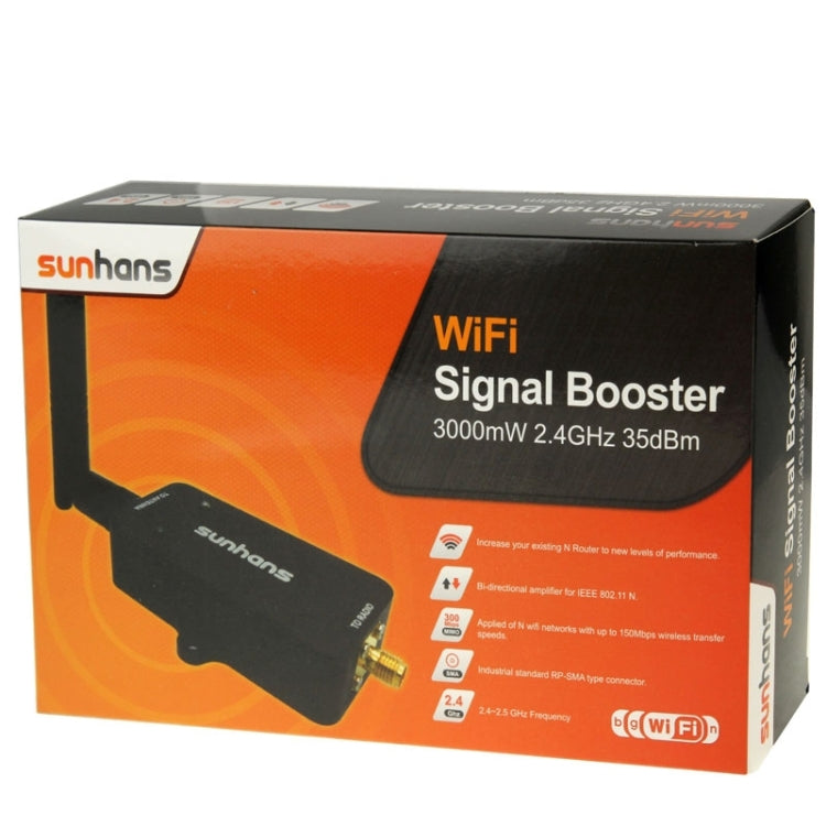 Sunhans SH24BTA-N 35dBm 2.4GHz 3W 11N/G/B WiFi Signal Booster WiFi Amplifier Wireless Repeater(US Plug) - Broadband Amplifiers by PMC Jewellery | Online Shopping South Africa | PMC Jewellery | Buy Now Pay Later Mobicred