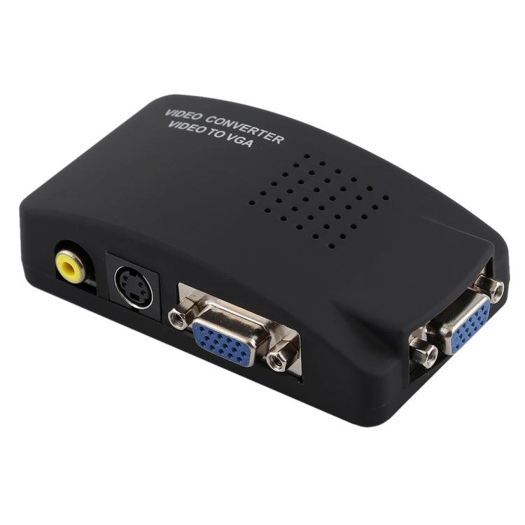 High Resolution (BNC) Video and S-Video to VGA Conversion(Black) - VGA Converter by PMC Jewellery | Online Shopping South Africa | PMC Jewellery | Buy Now Pay Later Mobicred