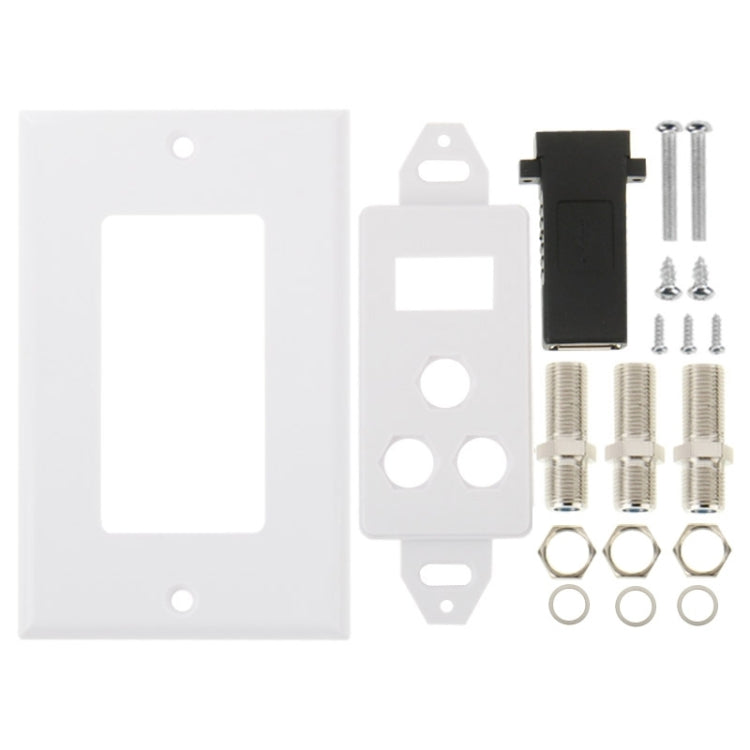 USB 2.0 Female Plug + 3 F Female Plugs Wall Plate Panel -  by PMC TechLife | Online Shopping South Africa | PMC TechLife | Buy Now Pay Later Mobicred