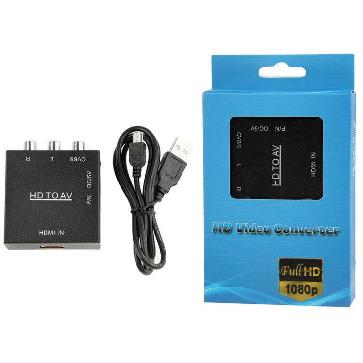 HDV-M610 Mini Size Full HD 1080P HDMI to AV/CVBS Video Converter Adapter(Black) - Converter by PMC Jewellery | Online Shopping South Africa | PMC Jewellery | Buy Now Pay Later Mobicred