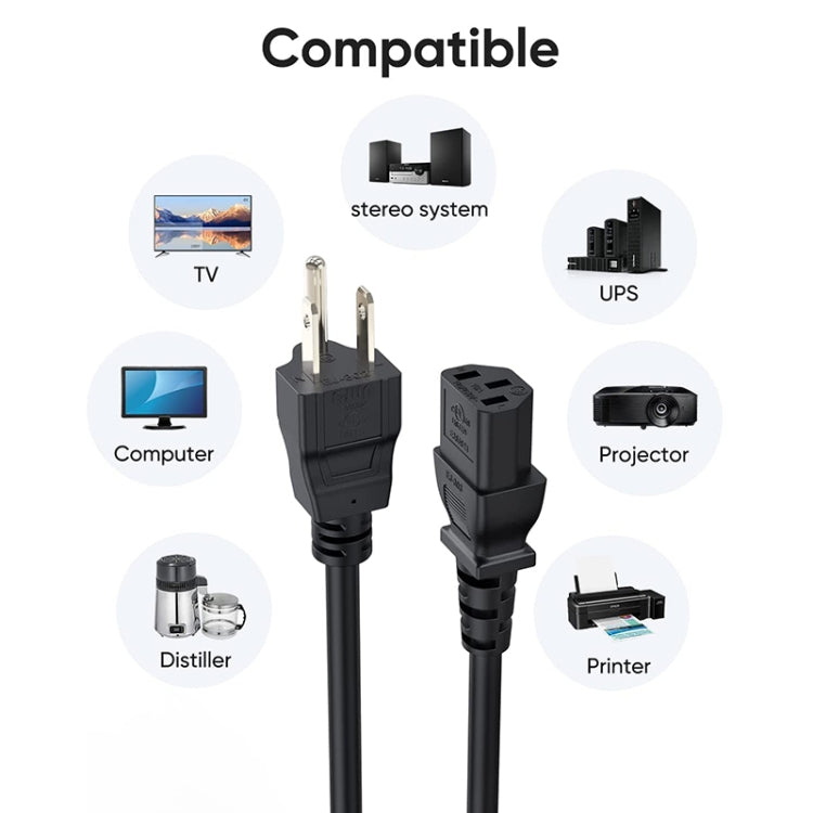 High Quality 3 Prong Style US Notebook AC Power Cord, Length: 1.8m - Power Cord by PMC TechLife | Online Shopping South Africa | PMC TechLife