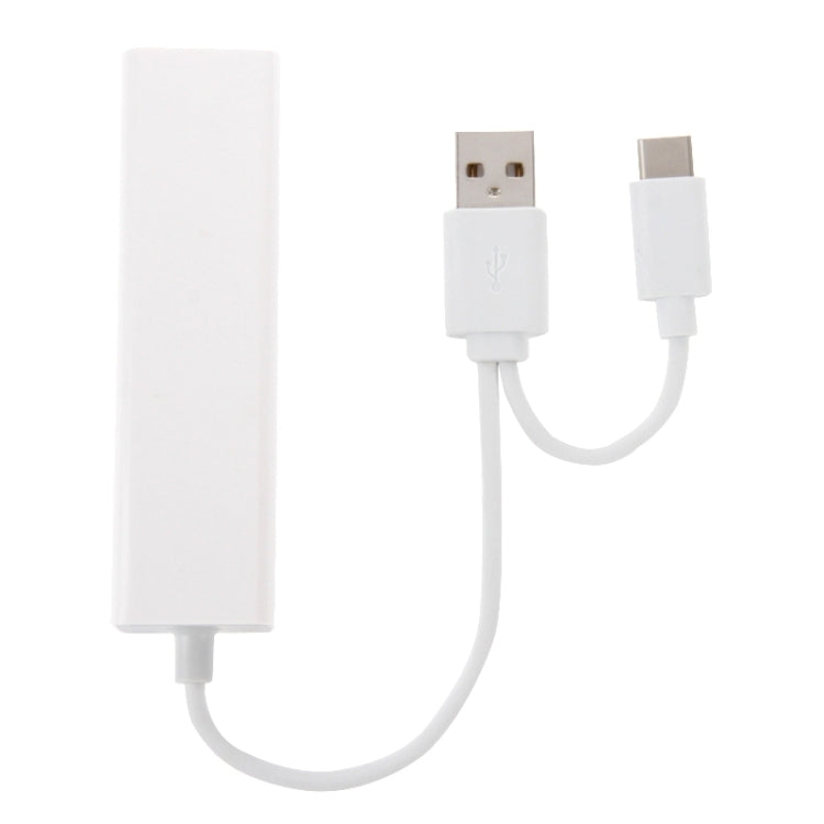 USB-C / Type-C 3.1 to 3 Ports USB HUB + Ethernert Adapter, For Galaxy S8 & S8 + / LG G6 / Huawei P10 & P10 Plus / Xiaomi Mi6 & Max 2 and other Smartphones - USB HUB by PMC Jewellery | Online Shopping South Africa | PMC Jewellery | Buy Now Pay Later Mobicred