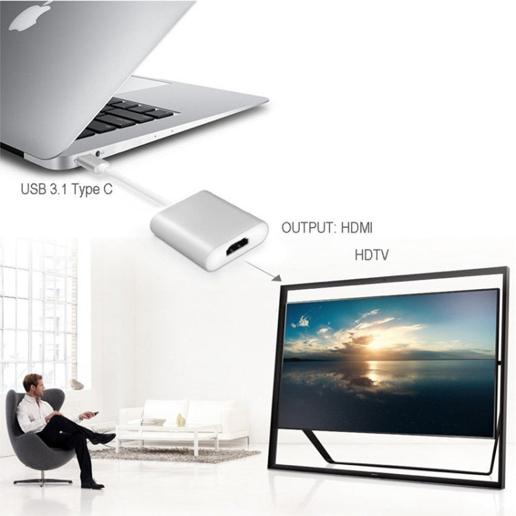 10cm USB-C / Type-C 3.1 to HDMI Adapter Cable, For Galaxy S8 & S8 + / LG G6 / Huawei P10 & P10 Plus / Xiaomi Mi6 & Max 2 and other Smartphones(Gold) - Cable & Adapters by PMC TechLife | Online Shopping South Africa | PMC TechLife | Buy Now Pay Later Mobicred