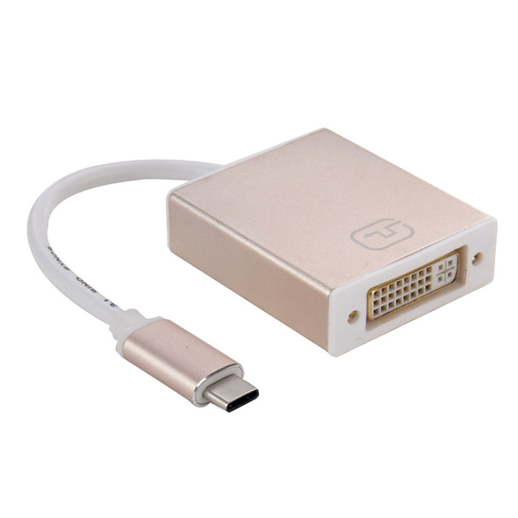 10cm USB-C / Type-C 3.1 to DVI 24+5 Adapter Cable, For MacBook 12 inch, Chromebook Pixel 2015, Nokia N1 Tablet PC(Gold) - Cable & Adapters by PMC Jewellery | Online Shopping South Africa | PMC Jewellery | Buy Now Pay Later Mobicred