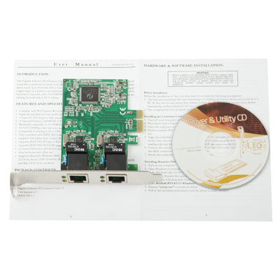 PCI-Express Dual Gigabit Ethernet Controller Card Adapter 2 Port RJ45 10/100/1000 BASE-T (IO-PCE8111-2GLAN) - Add-on Cards by PMC TechLife | Online Shopping South Africa | PMC TechLife