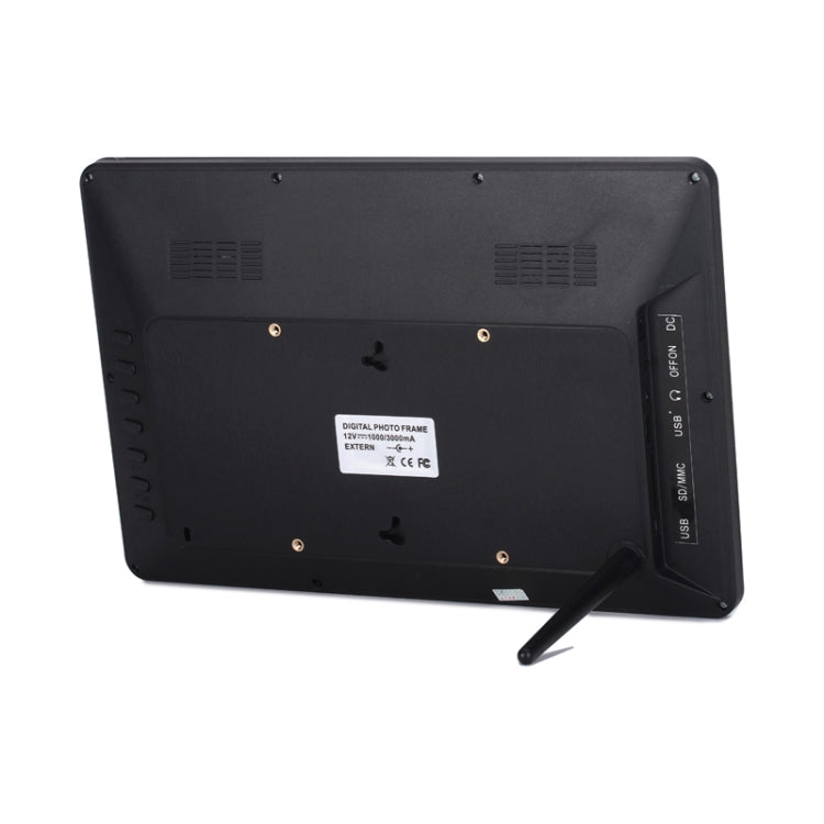 12.0 Inch LED Display Multi-media Digital Photo Frame with Holder / Music & Movie Player / Remote Control Function, Support USB / SD, Built in Stereo Speaker(Black) - 11 inch Below by PMC TechLife | Online Shopping South Africa | PMC TechLife | Buy Now Pay Later Mobicred