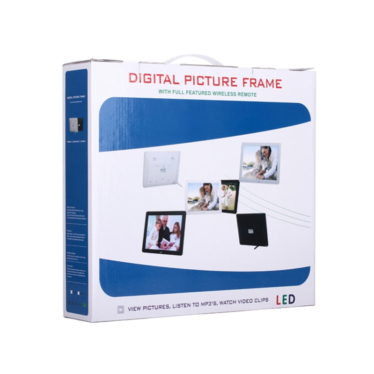 12.0 Inch LED Display Multi-media Digital Photo Frame with Holder / Music & Movie Player / Remote Control Function, Support USB / SD, Built in Stereo Speaker(White) - 11 inch Below by PMC TechLife | Online Shopping South Africa | PMC TechLife | Buy Now Pay Later Mobicred