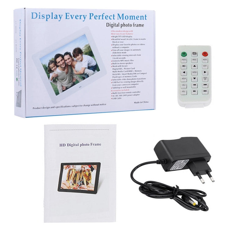 10.1 inch HD Wide Screen Digital Photo Frame with Holder & Remote Control, Allwinner E200, Alarm Clock / MP3 / MP4 / Movie Player(White) - free shipping - PMC Jewellery - Order now!