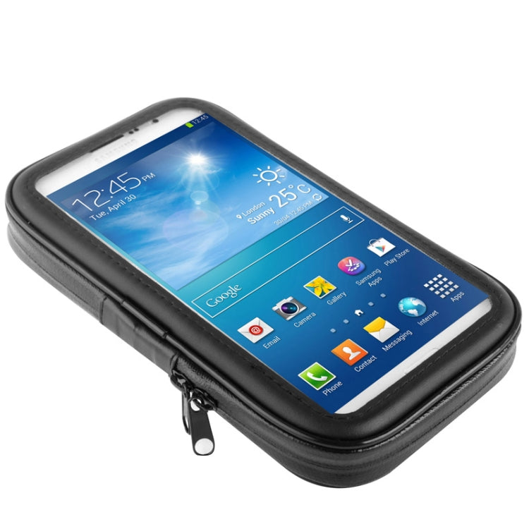 Bicycle Handlebar Mount Holder Waterproof / Sand-proof / Snow-proof / Dirt-proof Zipper Touch Bag, Suitable for Galaxy Note III / N9000 & Mega 6.3 / i9200(Black) - Holders by PMC TechLife | Online Shopping South Africa | PMC TechLife | Buy Now Pay Later Mobicred
