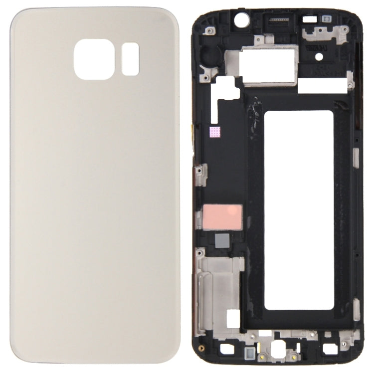 For Galaxy S6 Edge / G925 Full Housing Cover (Front Housing LCD Frame Bezel Plate + Battery Back Cover ) (Gold) - free shipping - PMc TechLife - Order now!