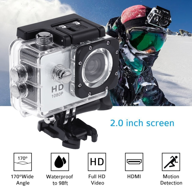 SJ4000 Full HD 1080P 2.0 inch LCD Sports Camcorder DV with Waterproof Case, Generalplus 6624, 30m Depth Waterproof(White) - Sports Camera by PMC TechLife | Online Shopping South Africa | PMC TechLife | Buy Now Pay Later Mobicred