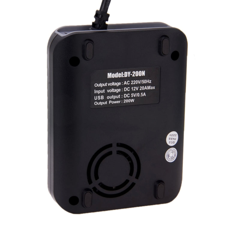 DY-200N, 200W DC 12V to AC Car Power Inverter with 500mA USB Port & EU / US Power Socket(Black) - Others by PMC TechLife | Online Shopping South Africa | PMC TechLife | Buy Now Pay Later Mobicred