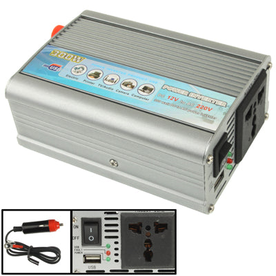 300W DC 12V to AC 220V Car Power Inverter with USB Port and Car Charger(Silver) - Others by PMC TechLife | Online Shopping South Africa | PMC TechLife | Buy Now Pay Later Mobicred