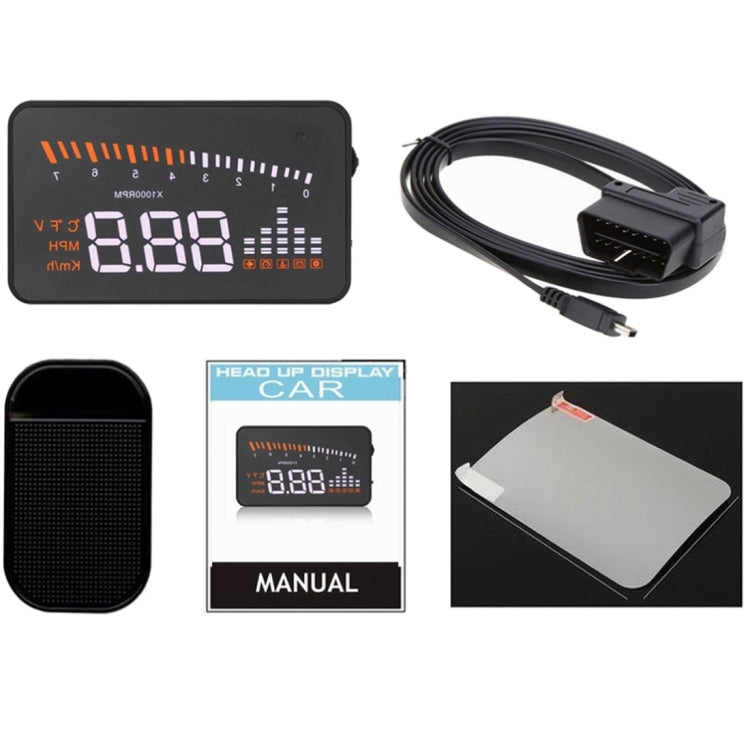 X5 HUD 3 inch Universal Multi Car Head Up Display with OBDII EOBD System, Light Sensors, Rotation Speed, Rotation Speed Unit, Unit Mark, Voltage, Water Temperature, Alarm mark(Black) - Head Up Display System by PMC TechLife | Online Shopping South Africa | PMC TechLife | Buy Now Pay Later Mobicred